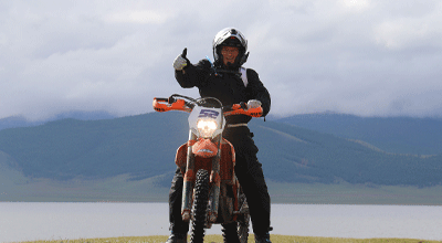 White Lake Motorcycle Trail in Mongolia